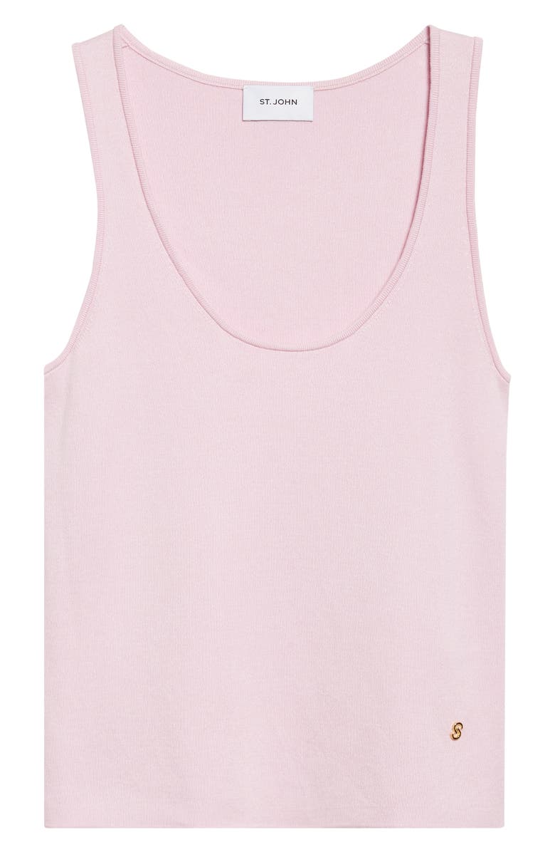 ST. JOHN Silk & Cotton Sweater Tank, Alternate, color, Peony