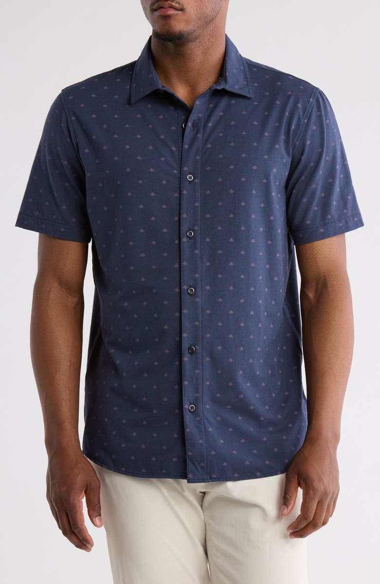 TravisMathew Set a Course Short Sleeve Button-Up Shirt, Main, color,
