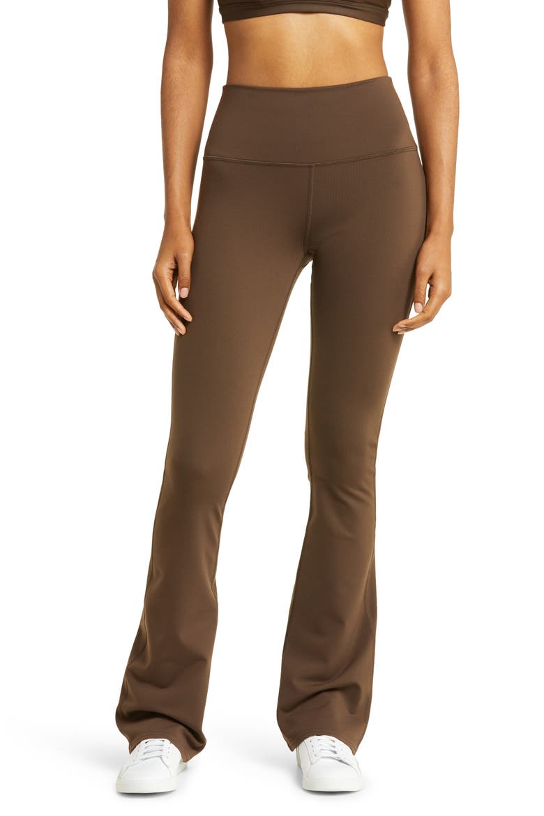 Airbrush High Waist Flare Yoga Pants, Main, color, ESPRESSO