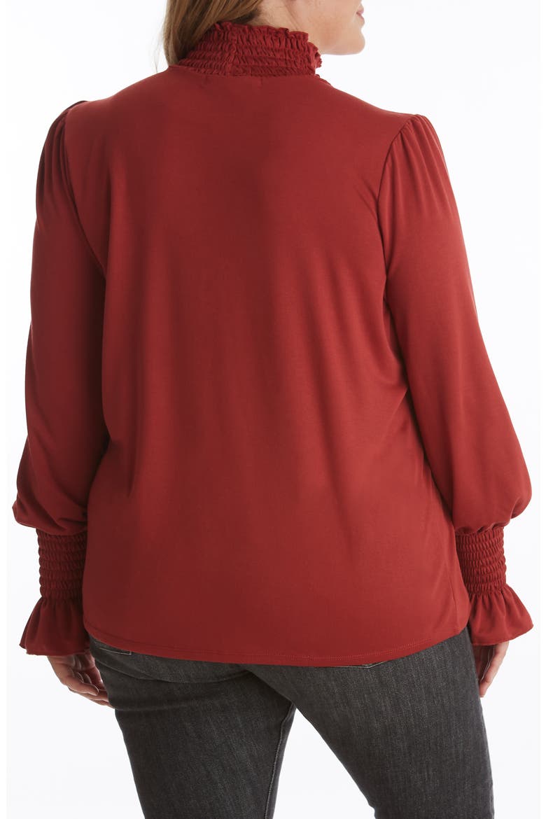 Smocked Turtleneck Top, Alternate, color, PAPRIKA