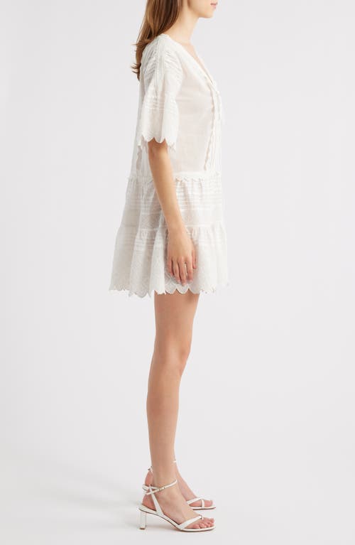 Loveshackfancy Orcia Embroidery Detail Cotton Babydoll Minidress