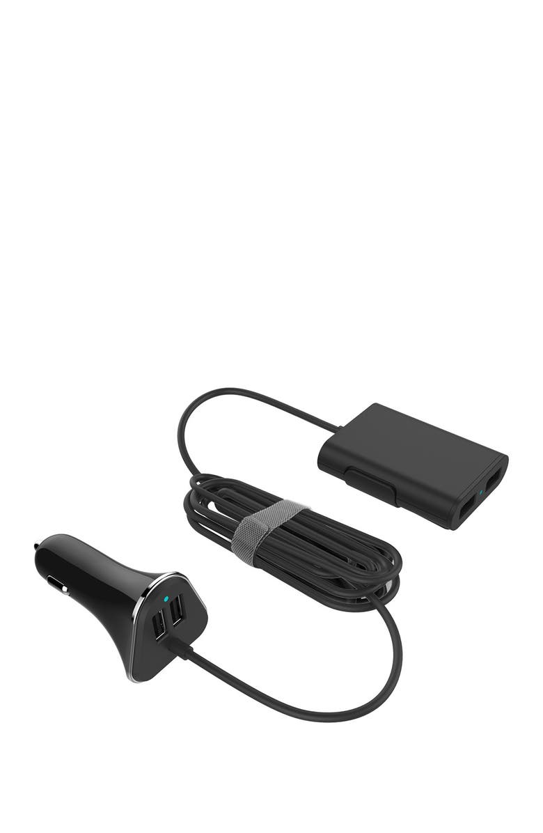 The Posh Tech Black 4 Port Universal Car Charger, Main, color, 