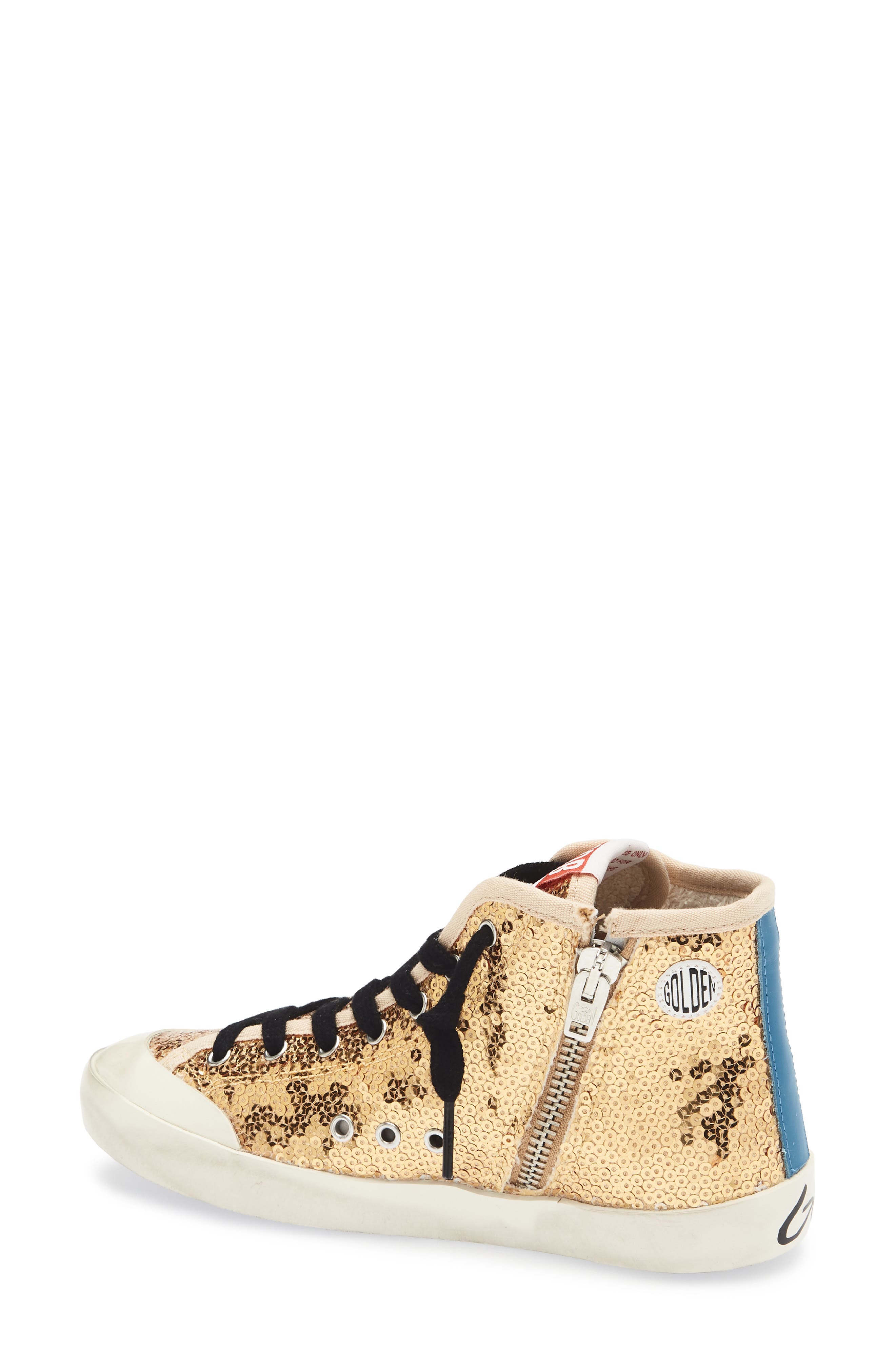 Golden Goose Kids' Francy Penstar Sequin High Top Sneaker, Alternate, color, Gold/ Ice/ Bluette