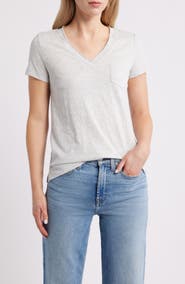 Caslon® Cotton & Modal V-Neck T-Shirt