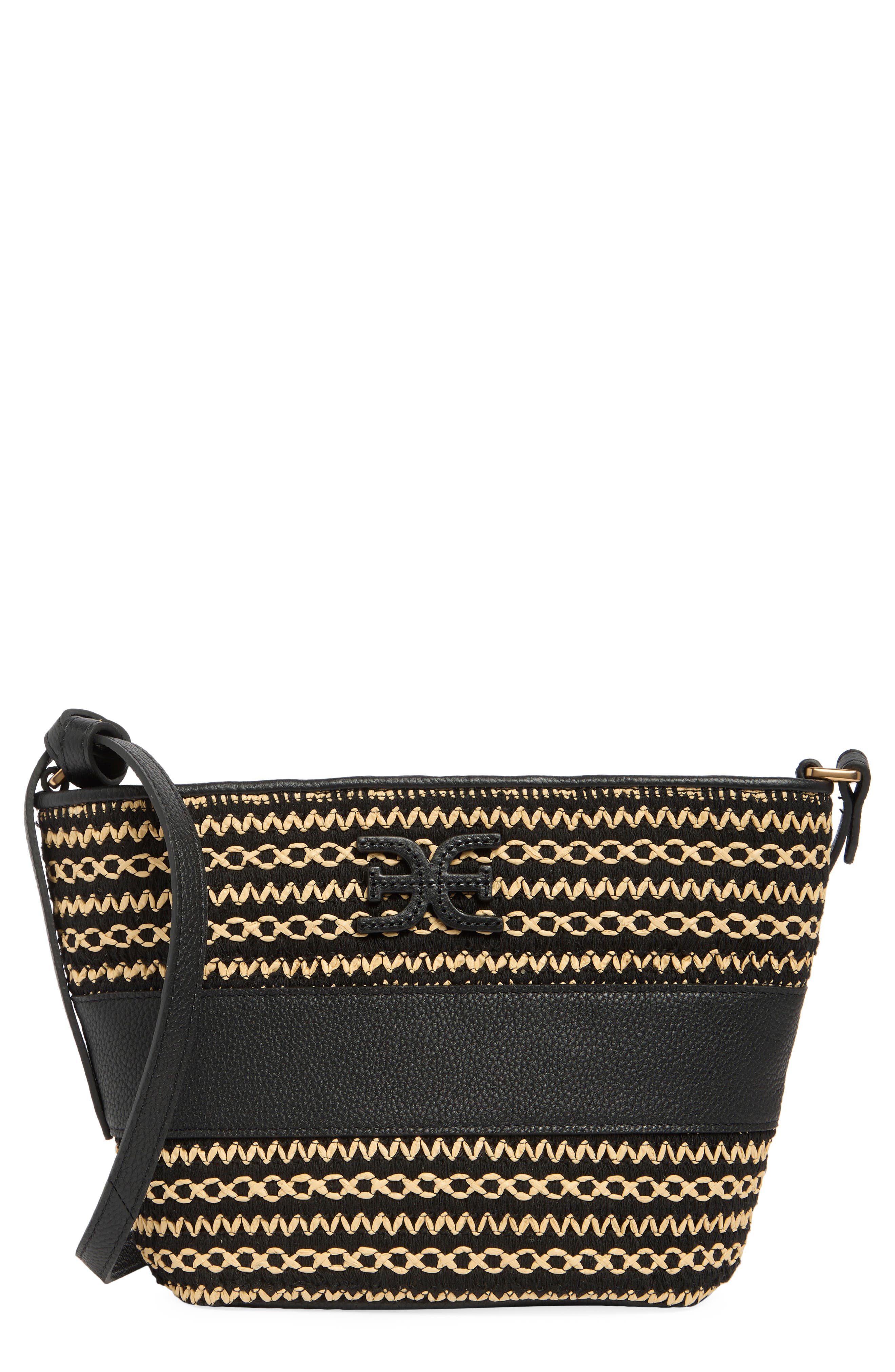 Sam Edelman Khiara Espadrille Fan Crossbody Bag, Main, color, Black