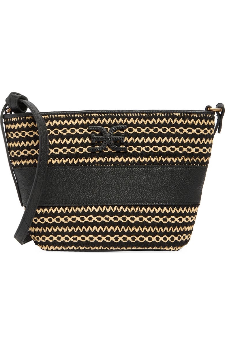 Sam Edelman Khiara Espadrille Fan Crossbody Bag, Main, color, Black