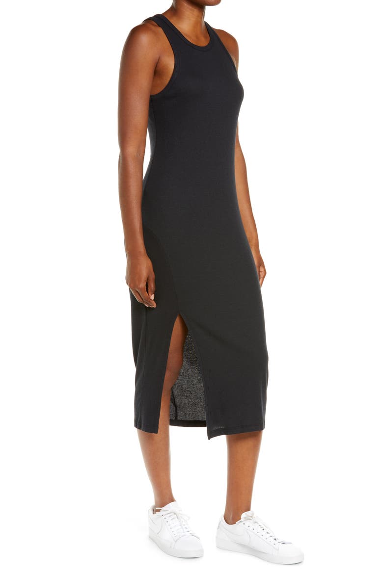 Ease Into It Midi Tank Dress, Alternate, color, BLACK