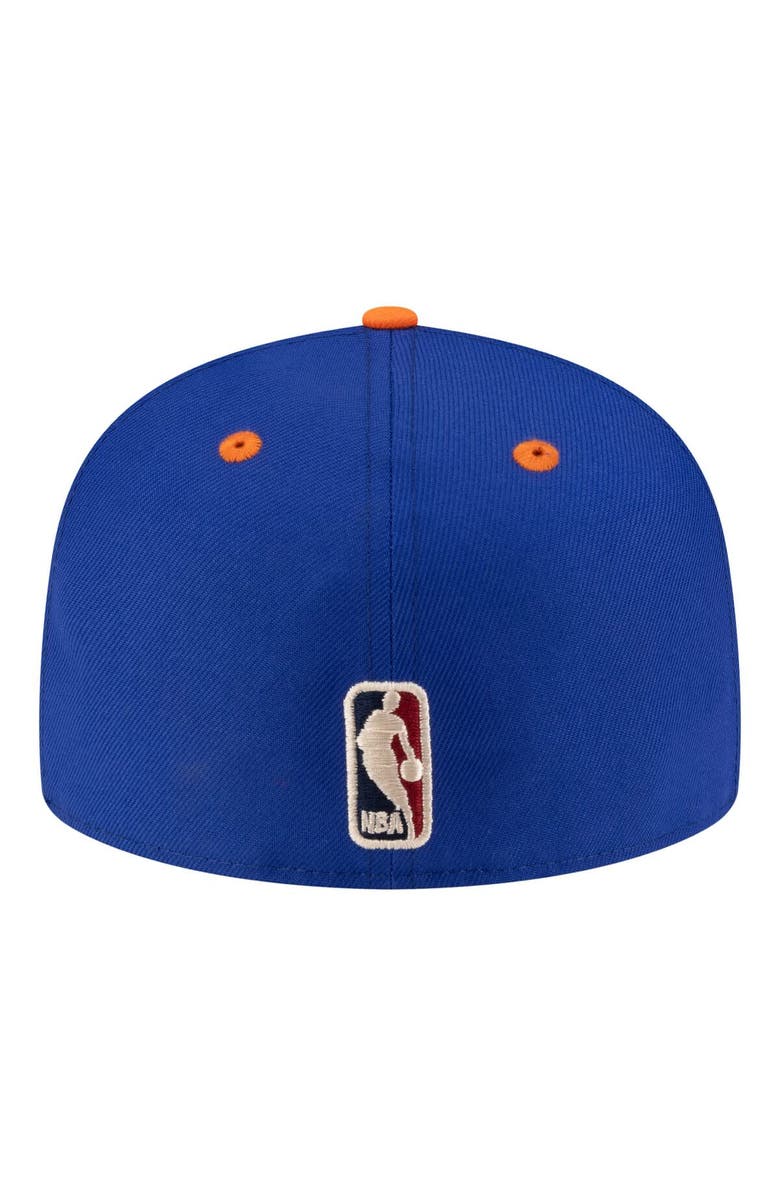 New Era Men's New Era Blue/Orange New York Knicks 80s Throwback 59FIFTY Fitted Hat, Alternate, color, Blue