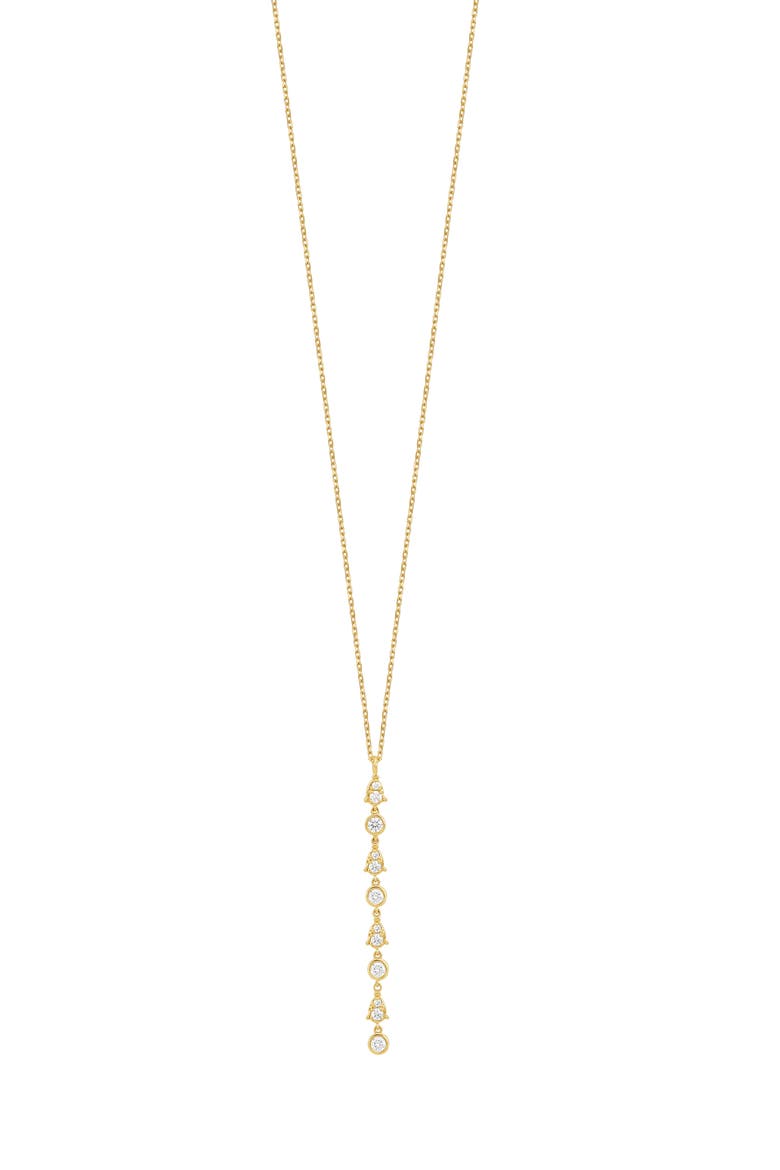 Maya Diamond Linear Drop Necklace (Nordstrom Exclusive), Main, color, 18KY