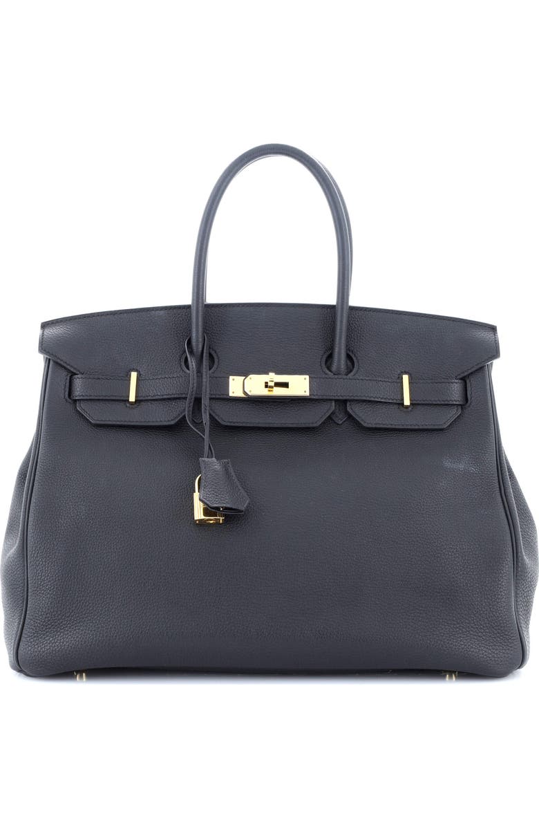 Pre-Owned Hermes Birkin Handbag Black Togo with Gold Hardware 35, Main, color,