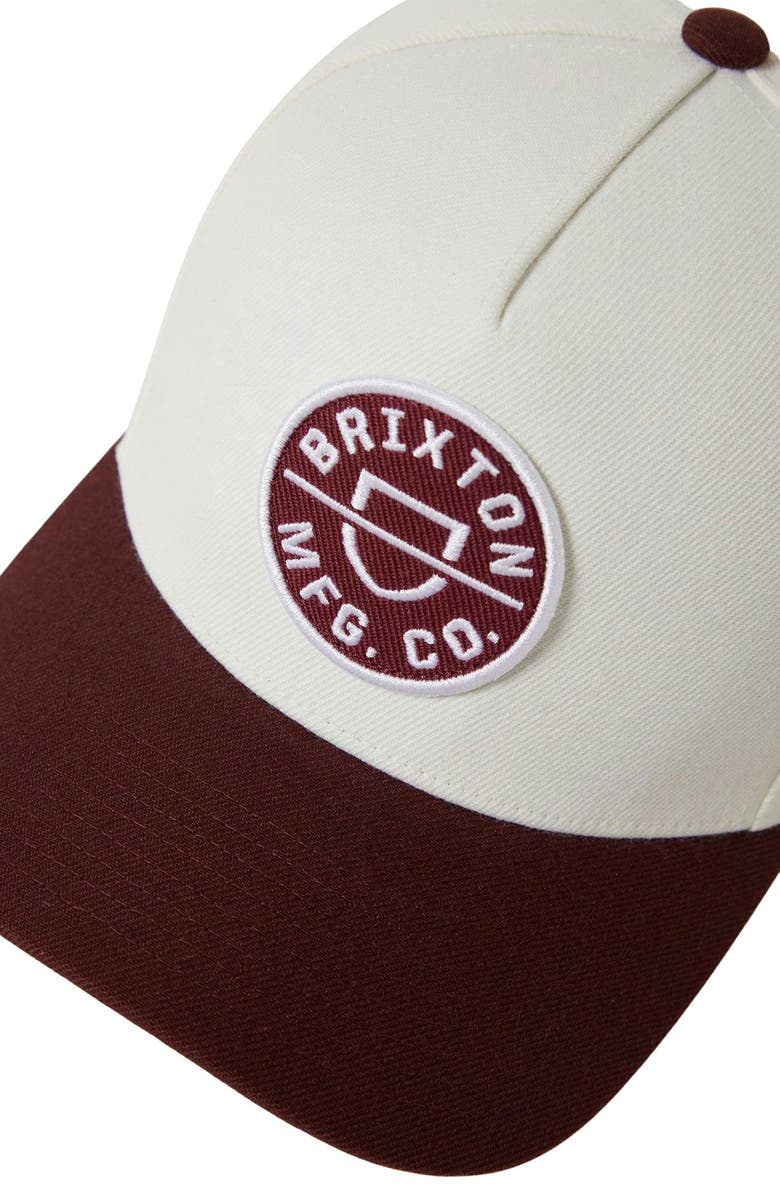 Brixton Crest x MP Snapback Baseball Cap, Alternate, color, Port/ Off White