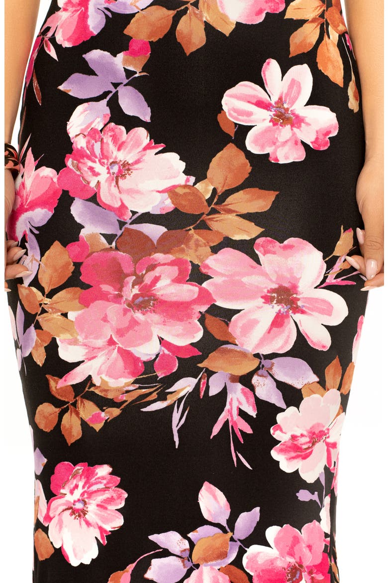 Front and Center Floral Sleeveless Dress, Alternate, color, BLACK