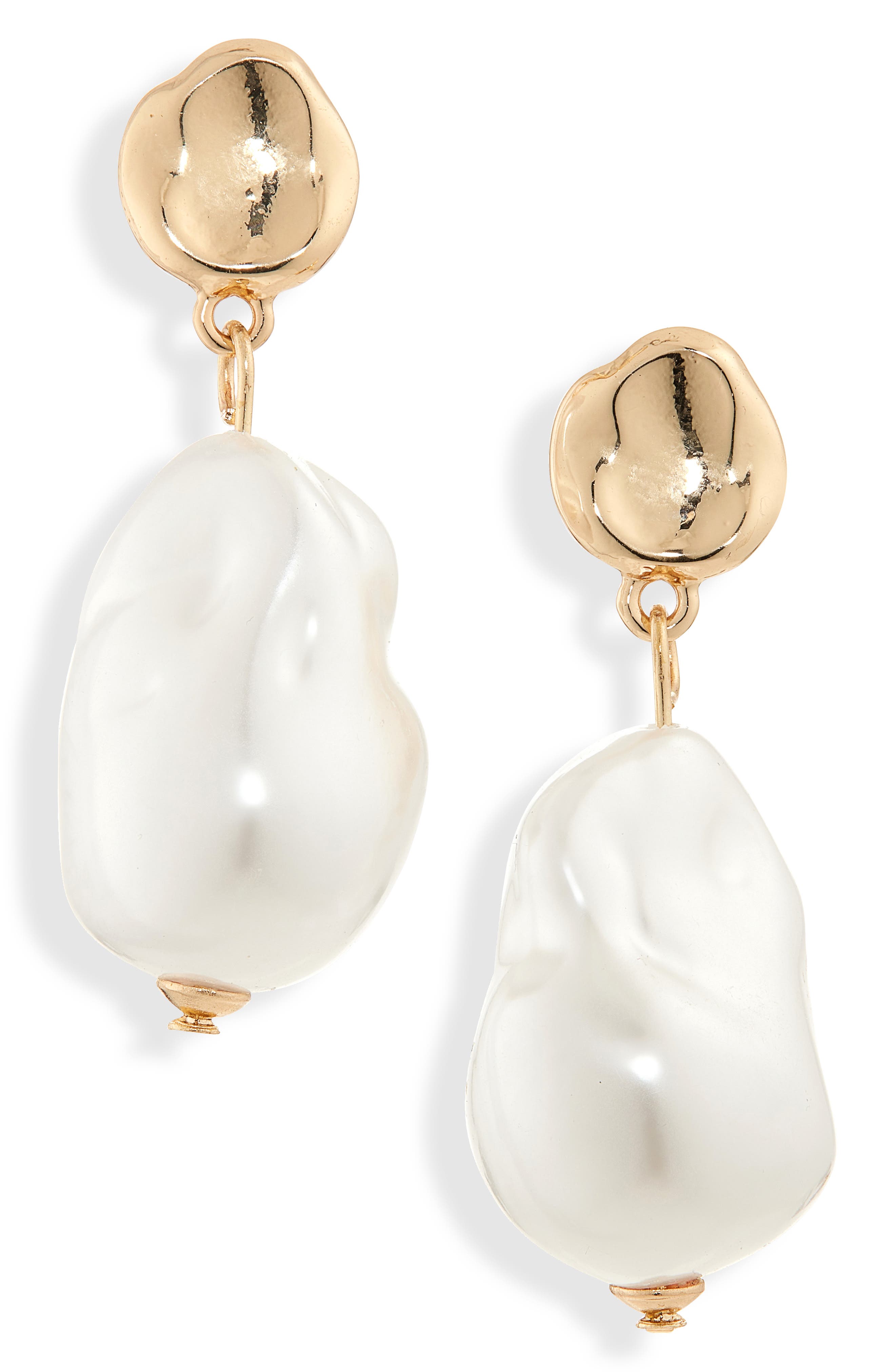 NORDSTROM RACK Molten Faux Pearl Drop Earrings
