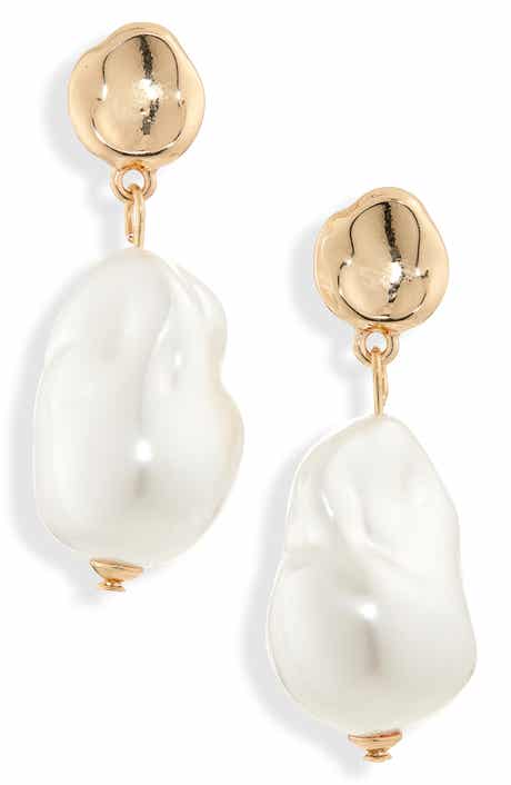 NORDSTROM RACK Molten Faux Pearl Drop Earrings