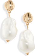 NORDSTROM RACK Molten Faux Pearl Drop Earrings