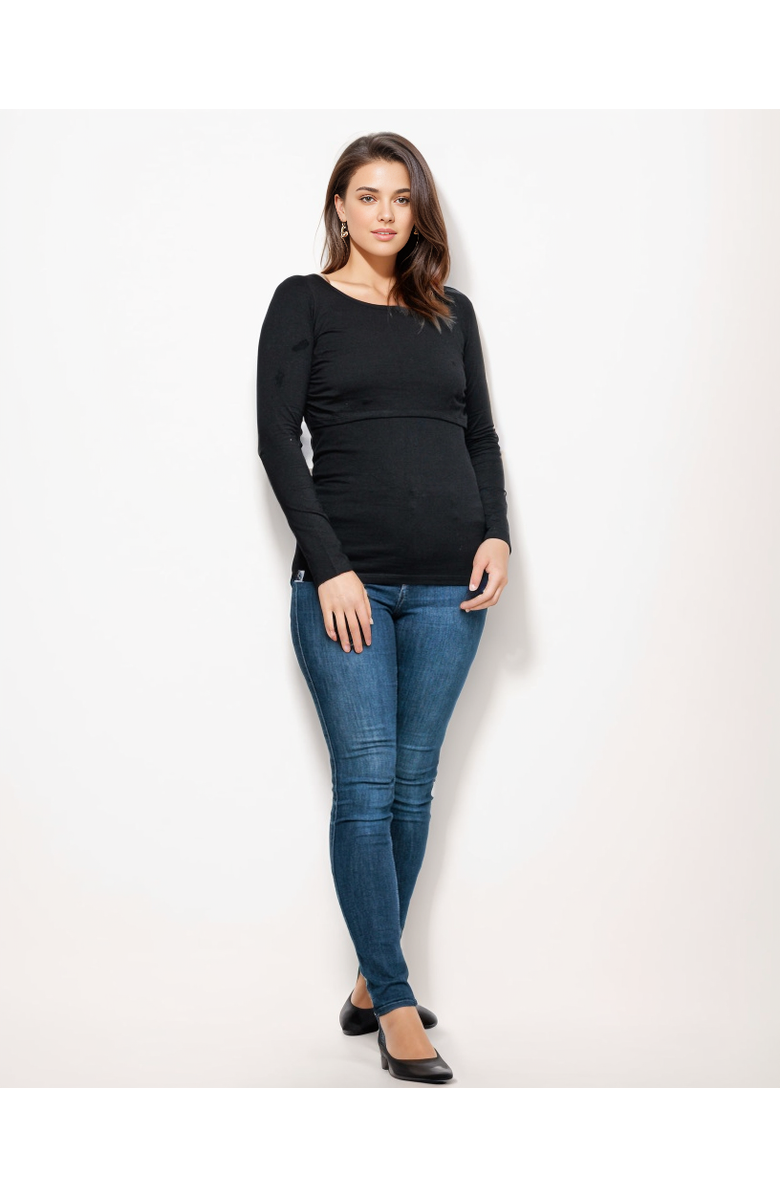 The Bshirt Nursing Long Sleeve Top, Alternate, color, Black