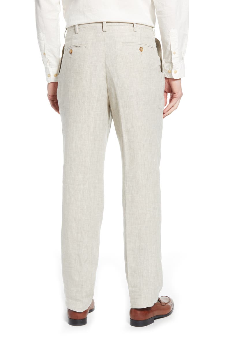 Pleat Front Linen Pants, Alternate, color, TAN