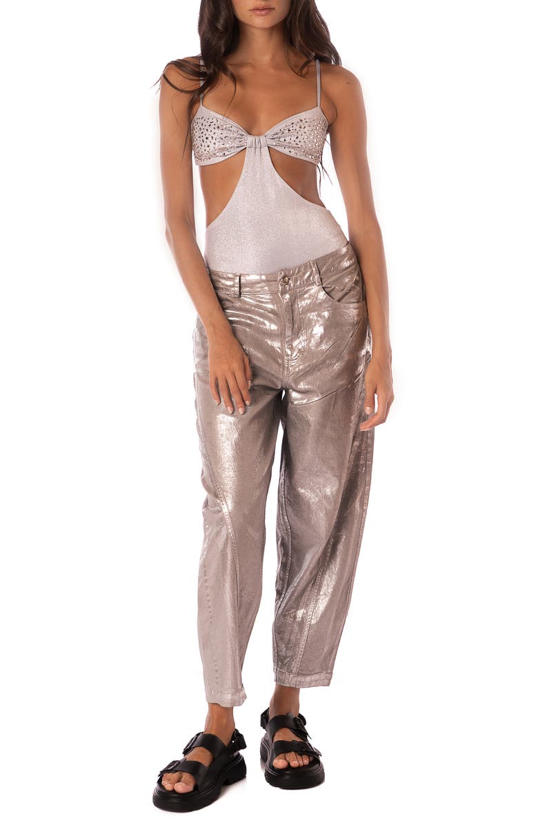 Maaji Smokey Silver Anya One-Piece Swimsuit, Alternate, color, Gray