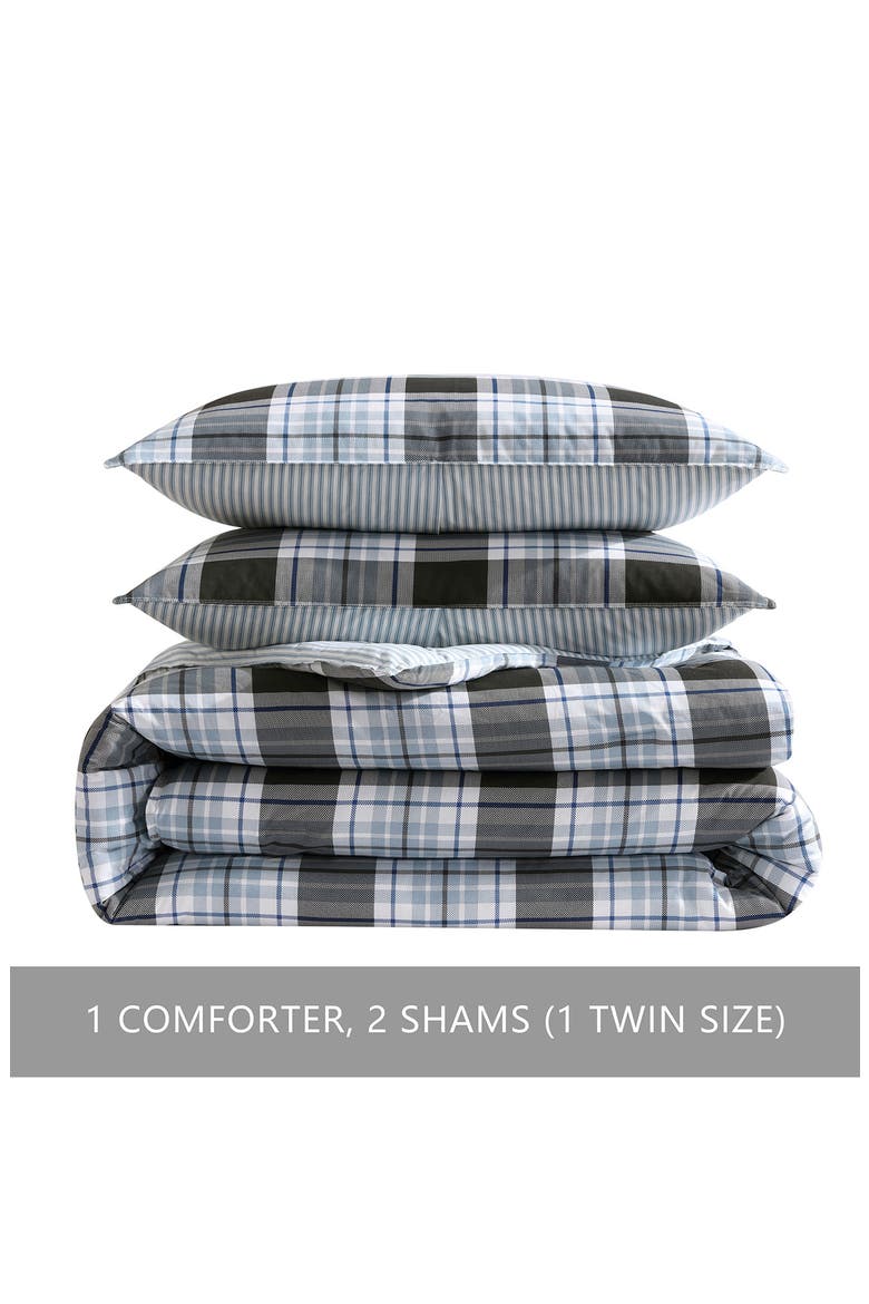 Lewis Plaid Comforter and Sham Set, Main, color, ATLANTIC