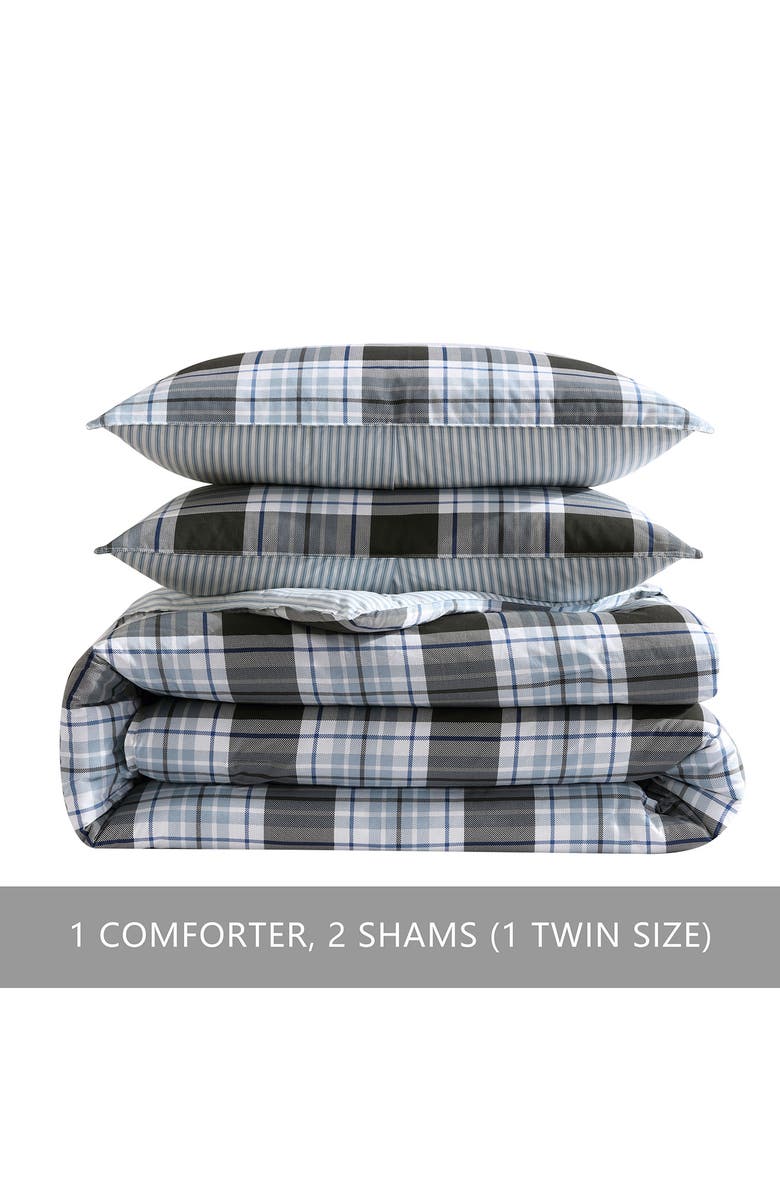 Eddie Bauer Lewis Plaid Comforter and Sham Set, Main, color, Atlantic