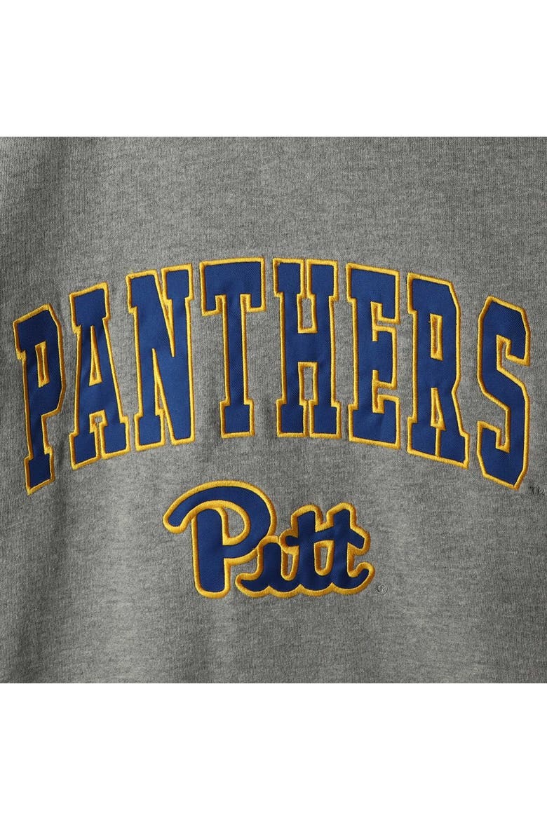Men's Colosseum Heathered Gray Pitt Panthers Arch & Logo Sweatshirt, Alternate, color, Heather Gray