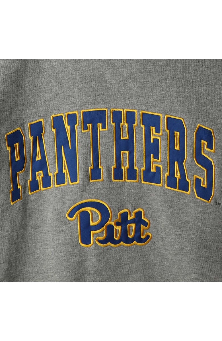 COLOSSEUM Men's Colosseum Heathered Gray Pitt Panthers Arch & Logo Sweatshirt, Alternate, color, Heather Gray