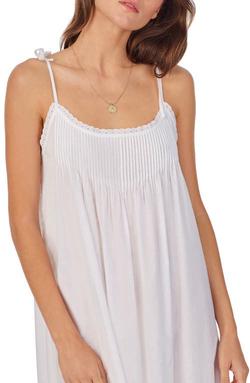 Shop Eileen West Floral Tie Strap Sleeveless Ballet Cotton Lawn Nightgown In White