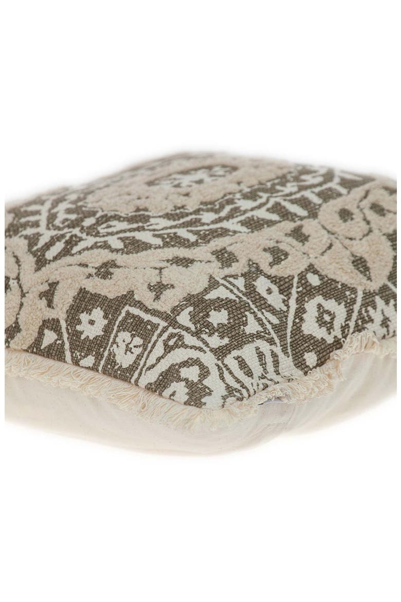 Abu Cotton Throw Pillow, Alternate, color, BEIGE