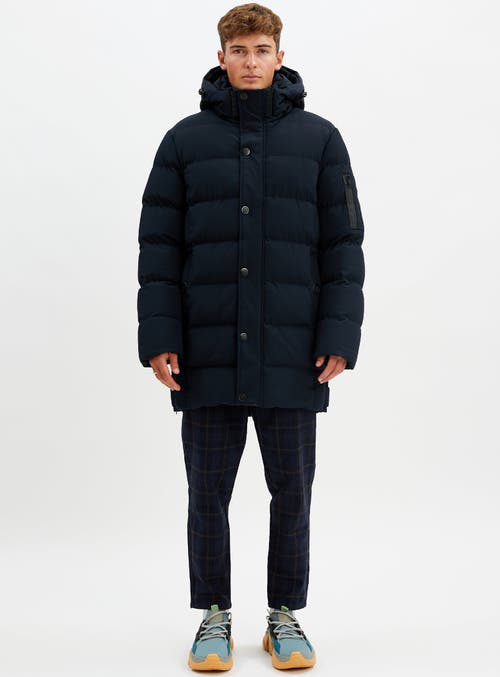 Point Zero Long Puffer In Navy