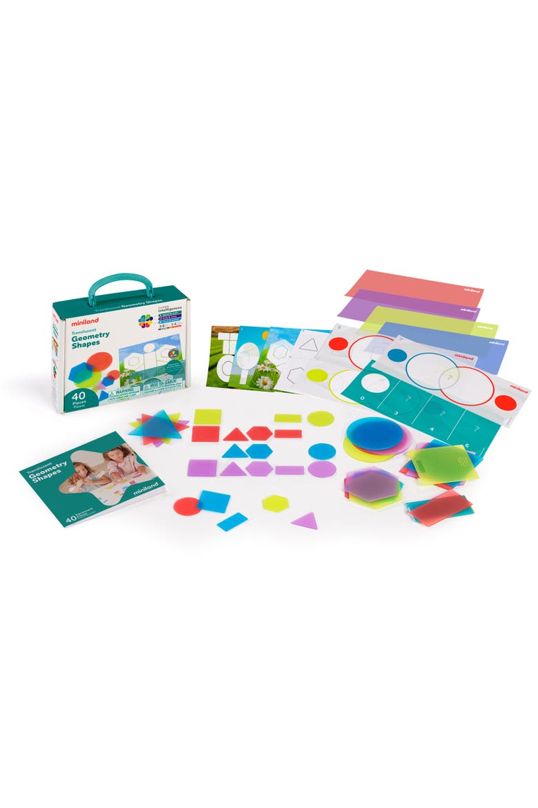 Translucent Geometry Shapes, Main, color, Blue-Green Multi