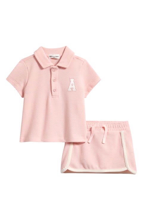 Organic Cotton Blend Piqué Polo & Skirt Set (Baby)