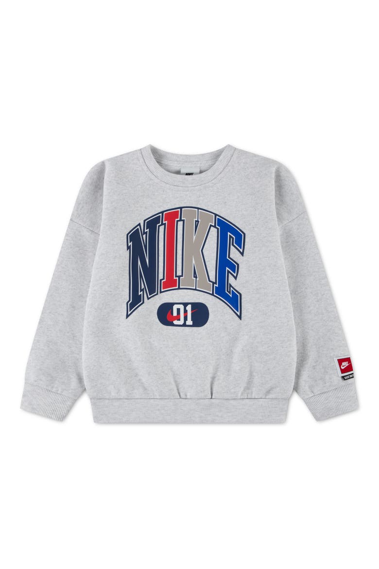Kids' Graphic Crewneck Sweatshirt, Main, color, BIRCH HEATHER
