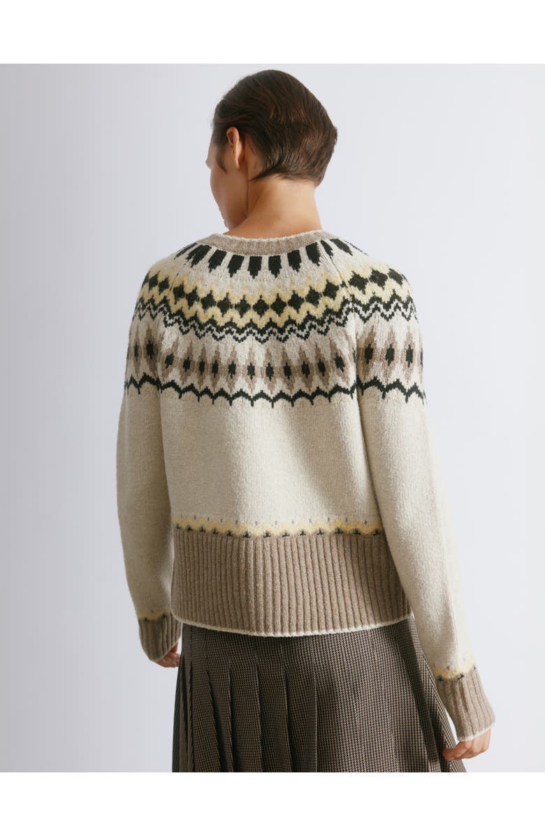 Albaray Fair Isle Yoke Cardigan, Alternate, color, Neautral
