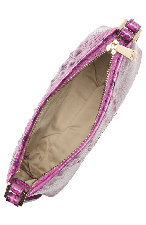 Brahmin Lorelei Croc Embossed Leather Shoulder Bag In Purple