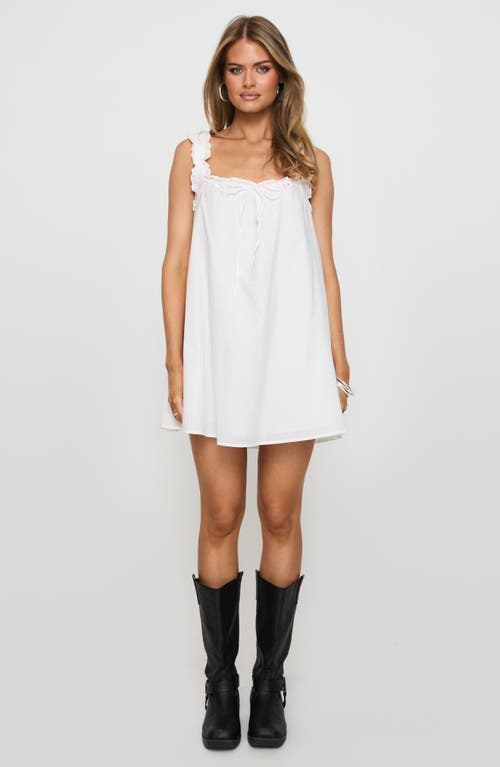 Shop Princess Polly Swing Ruffle Cotton Minidress In White