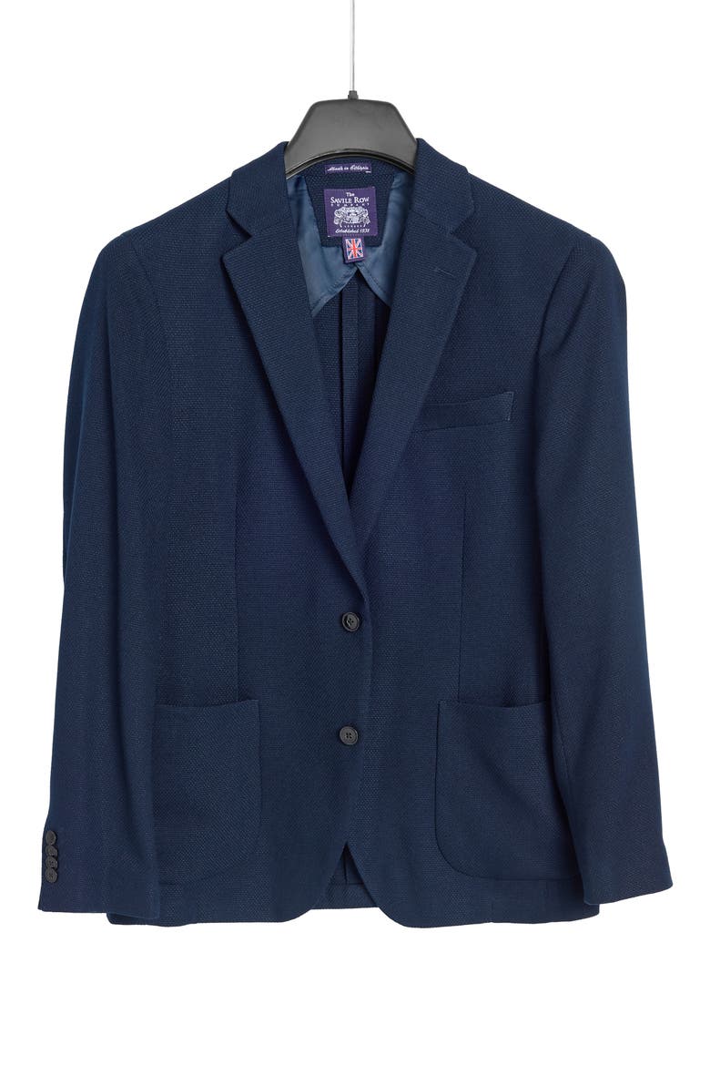 Hopsack Knit Sport Coat, Alternate, color, NAVY