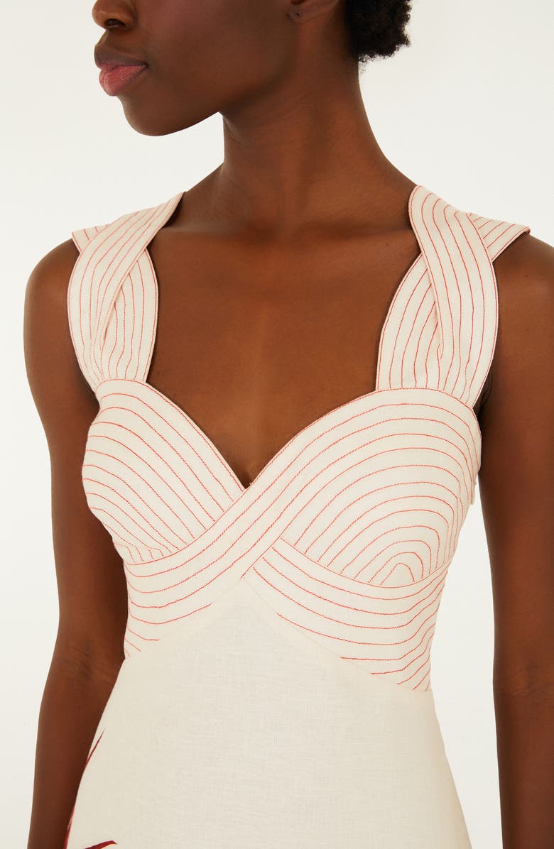 FARM Rio Strelitzia Placed Floral Linen Dress, Alternate, color, Sand