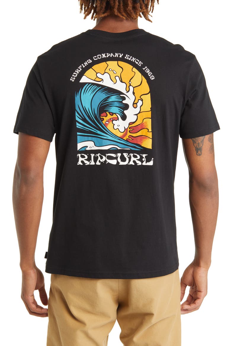 Rays & Hazed Cotton Graphic Tee, Alternate, color, BLACK