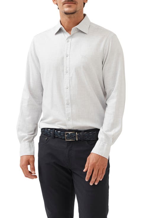 Arbors Track Microcheck Button-Up Shirt