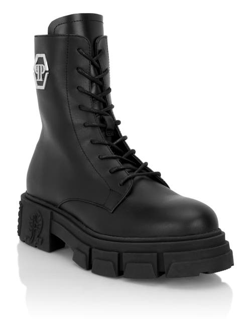 Philipp Plein Lace-up Boots Gothic Plein Unisex In Black