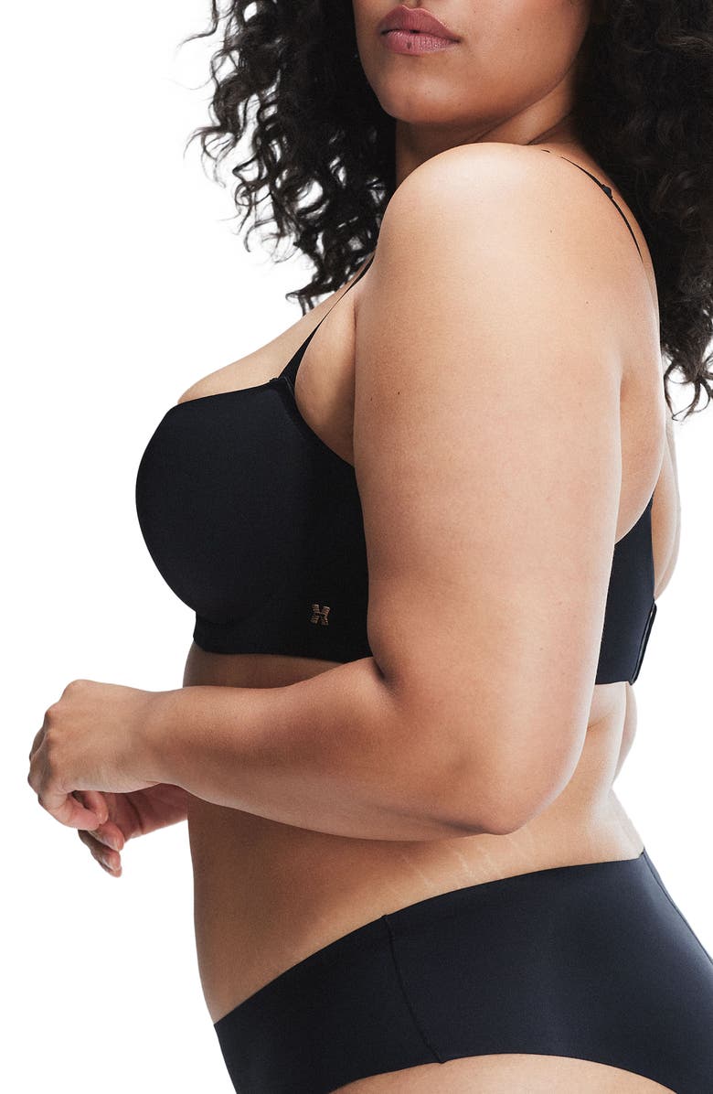 SAVAGE X FENTY Savage Not Sorry Low Cut Balconette Bra, Alternate, color, Black Caviar