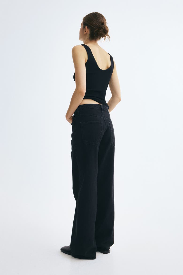 Ava Ultra High Rise Wide Leg Jeans, Alternate, color, Denim black