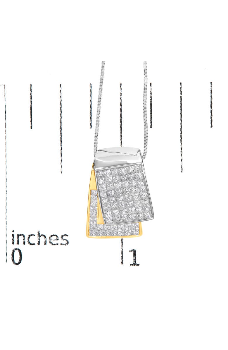 Haus of Brilliance 14K Gold 2.0 Cttw Diamond Foldover Box Pendant Box Chain Necklace, Alternate, color, Yellow