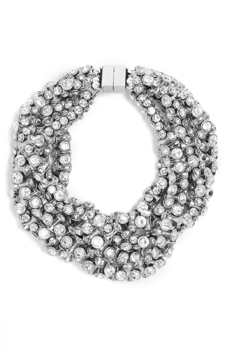 Dries Van Noten Crystal Beaded Statement Collar Necklace, Main, color, 