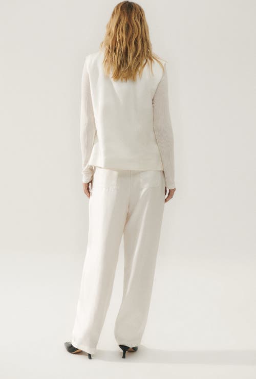 Silk Laundry Twill Slouch Pants White In White