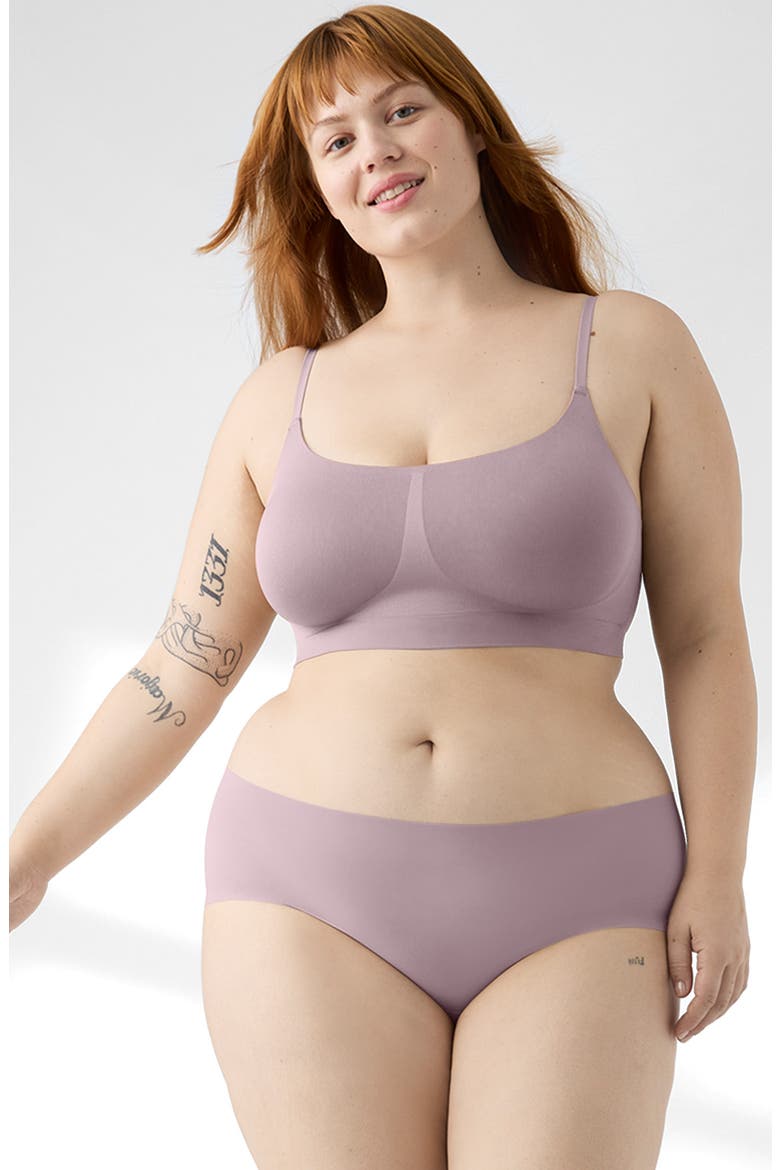 Soft Form Square Neck Wireless Bra, Alternate, color, ELDERBERRY