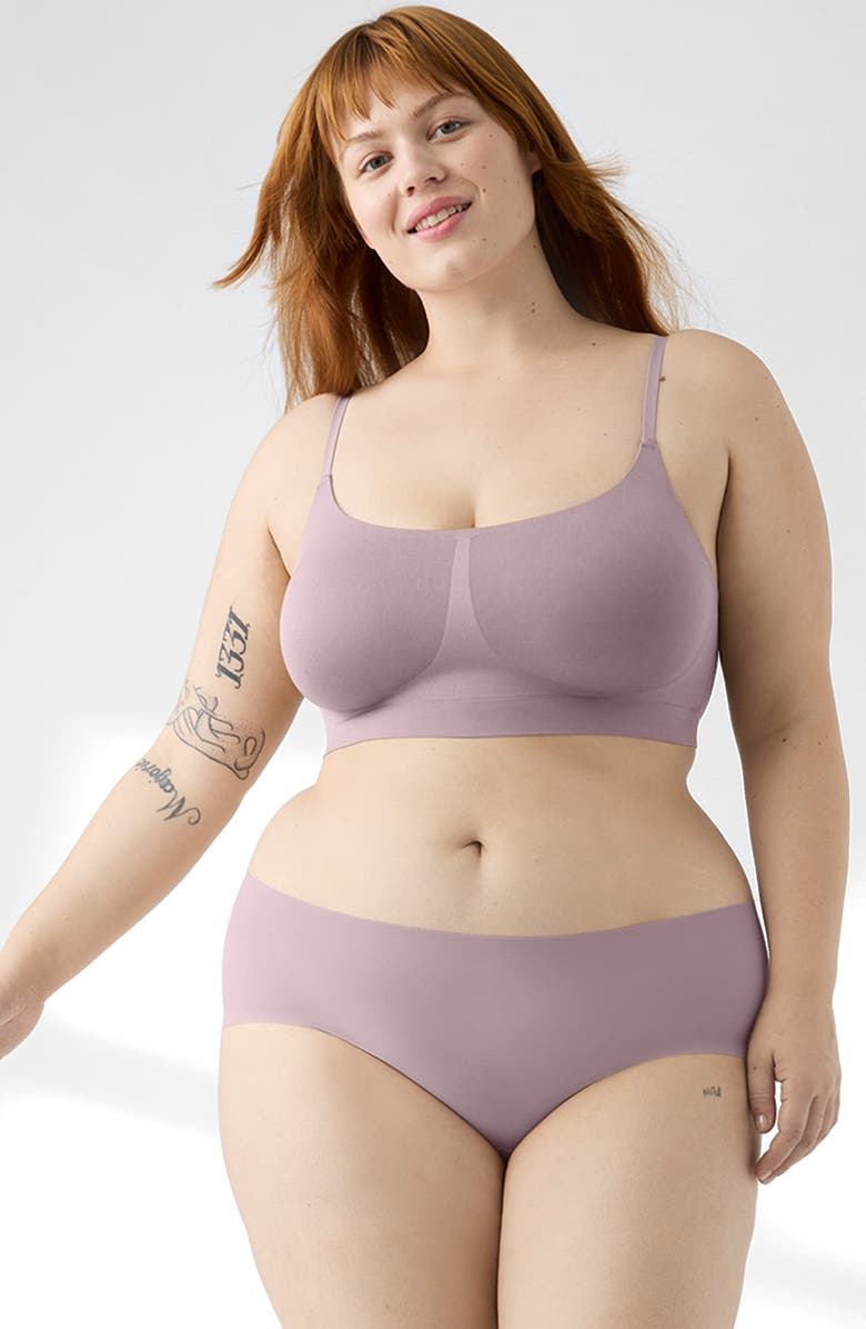 True & Co Soft Form Square Neck Wireless Bra, Alternate, color, Elderberry