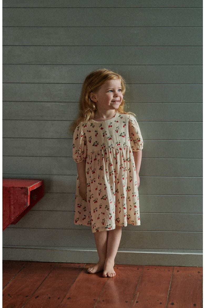 Kids' Albertine Organic Cotton Muslin Dress, Alternate, color, STRAWBERRY BLUSH PRI