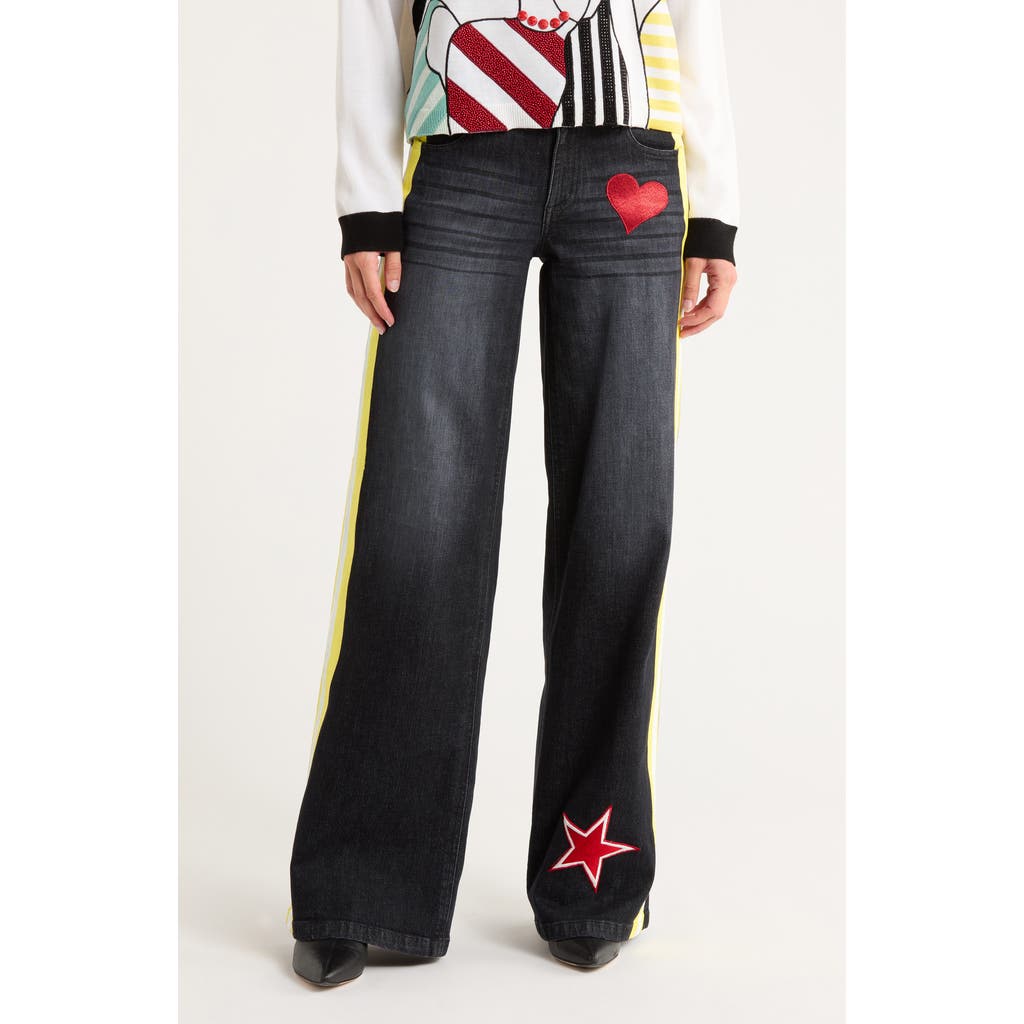 Alice And Olivia Alice + Olivia Trish Ultra Low Rise Baggy Jeans In Black