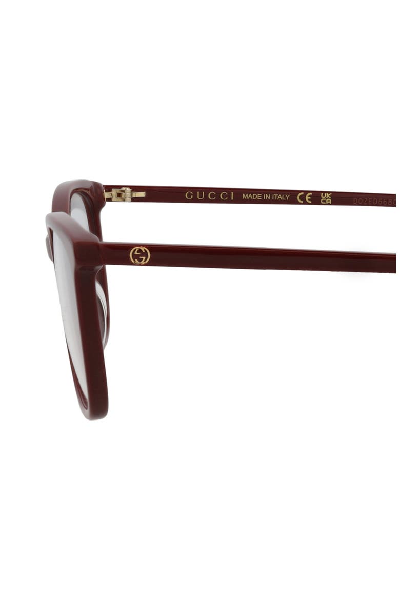 53mm Cat Eye Optical Glasses, Alternate, color, BURGUNDY BURGUNDY TRANSPARENT